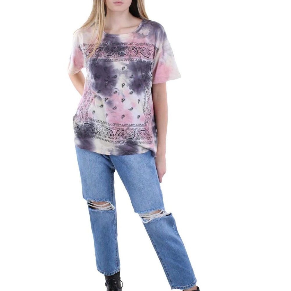 NWT ANTHROPOLOGIE MARONIE TIE-DYE PRINTED T-SHIRT -M